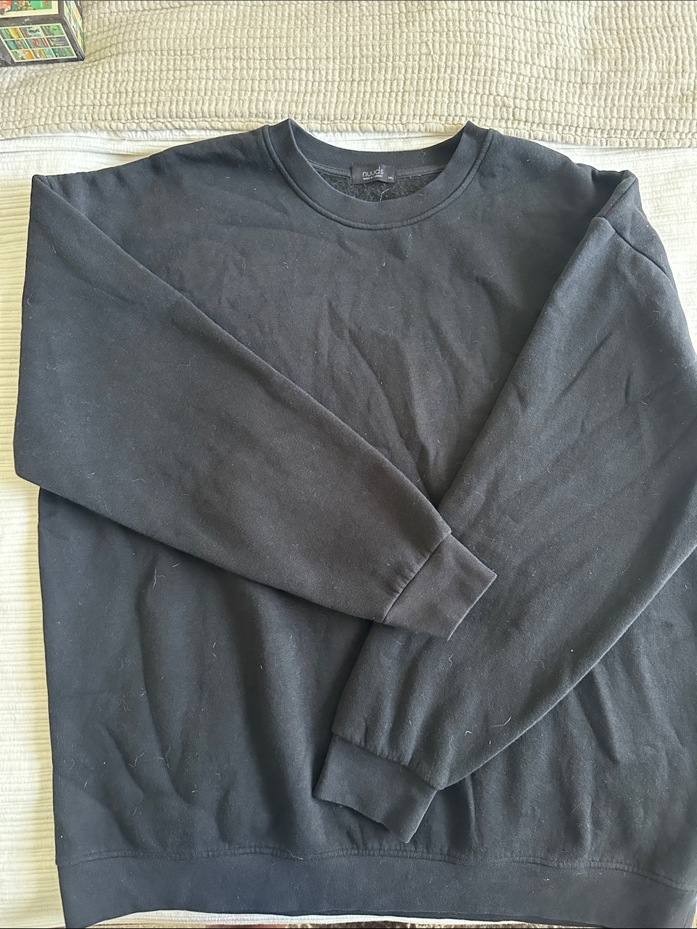 nuuds Black Crewneck Pullover